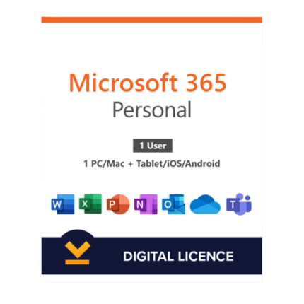 Microsoft 365 Personal | (PC/MAC/Tablet) – 1 Device – One Time Payment