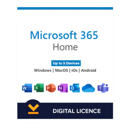 Microsoft 365 Home | (PC/MAC/Tablet) – 5 Devices – One Time Payment